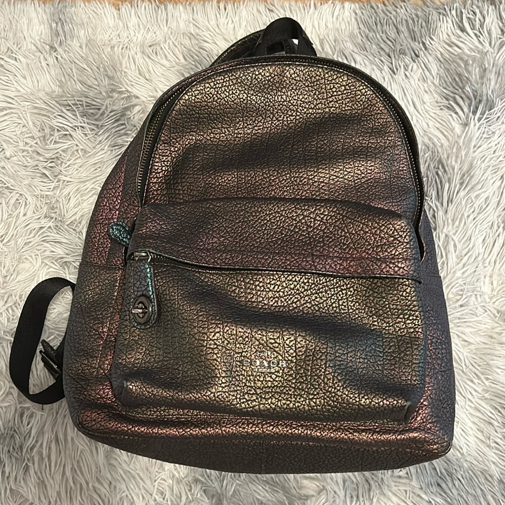 Coach Iridescent Black Backpack
